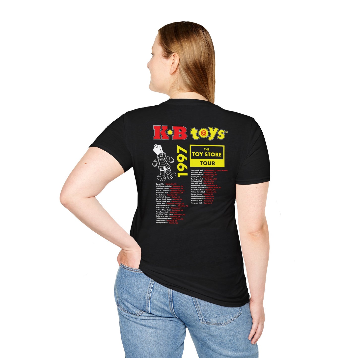 KB Toys® Concert Tour Unisex T-Shirt - 1997 Locations Memorabilia