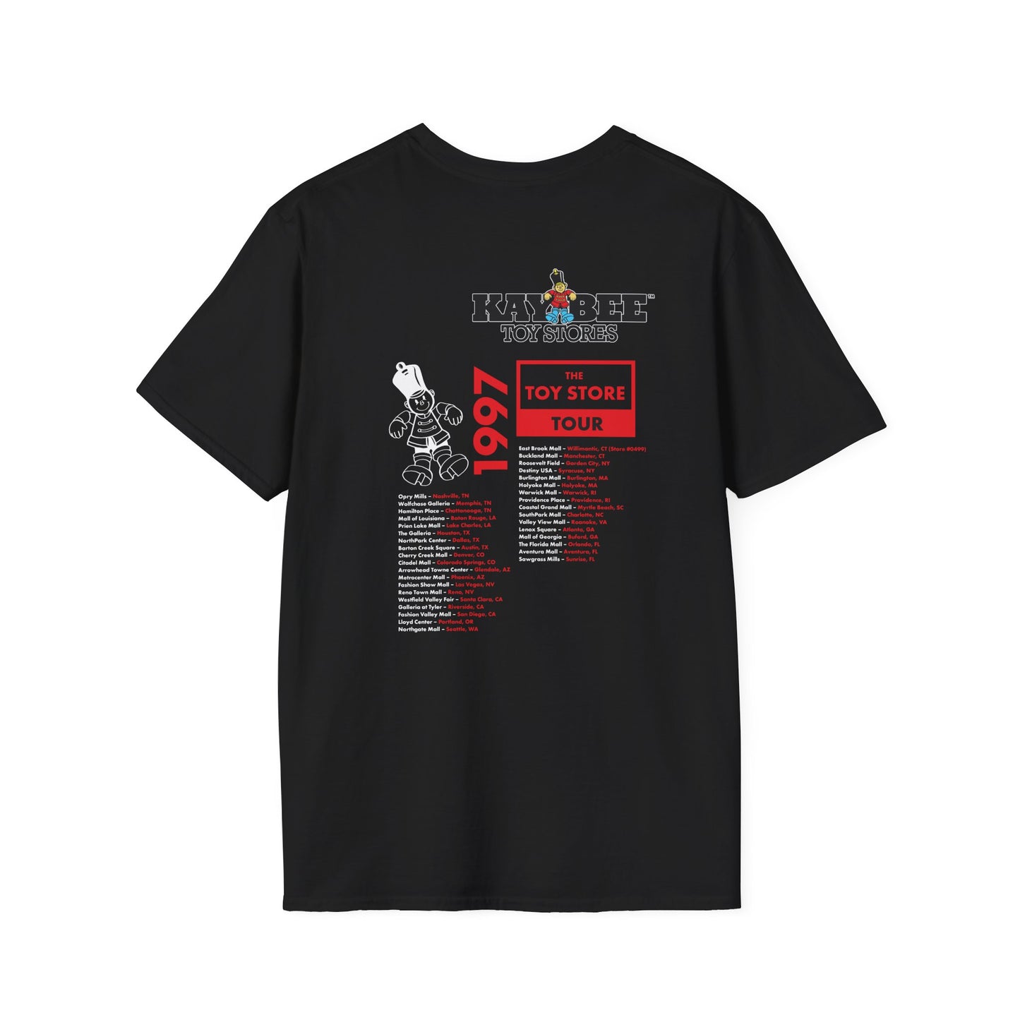 KayBee Toys™ Concert Tour Unisex T-Shirt - 1997 Locations Memorabilia