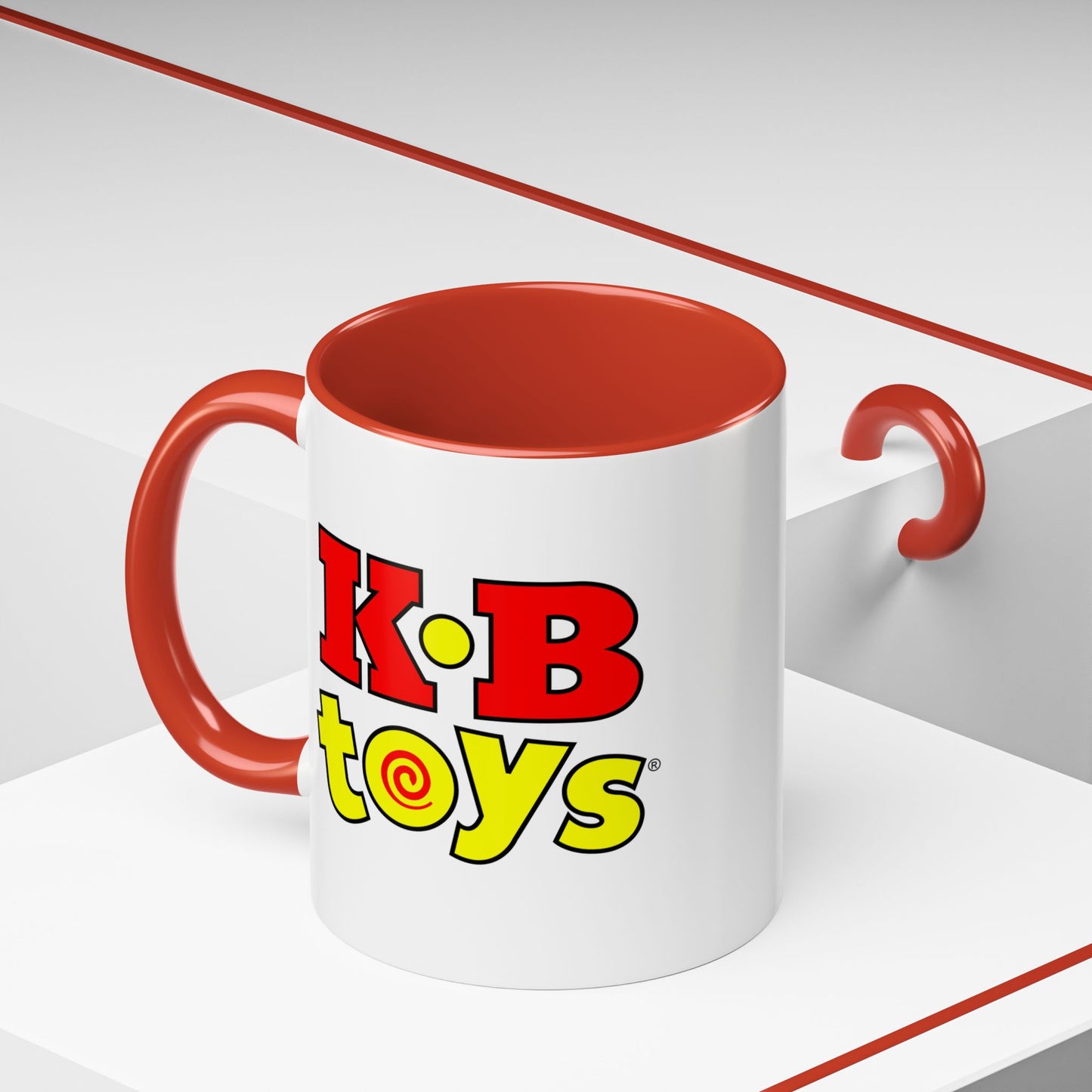 Coffee Mug, KB Toys® Logo, Gift for Toy Enthusiasts and 90s Kids, Vintage 1984-1997 Toy Soldier Logo Design