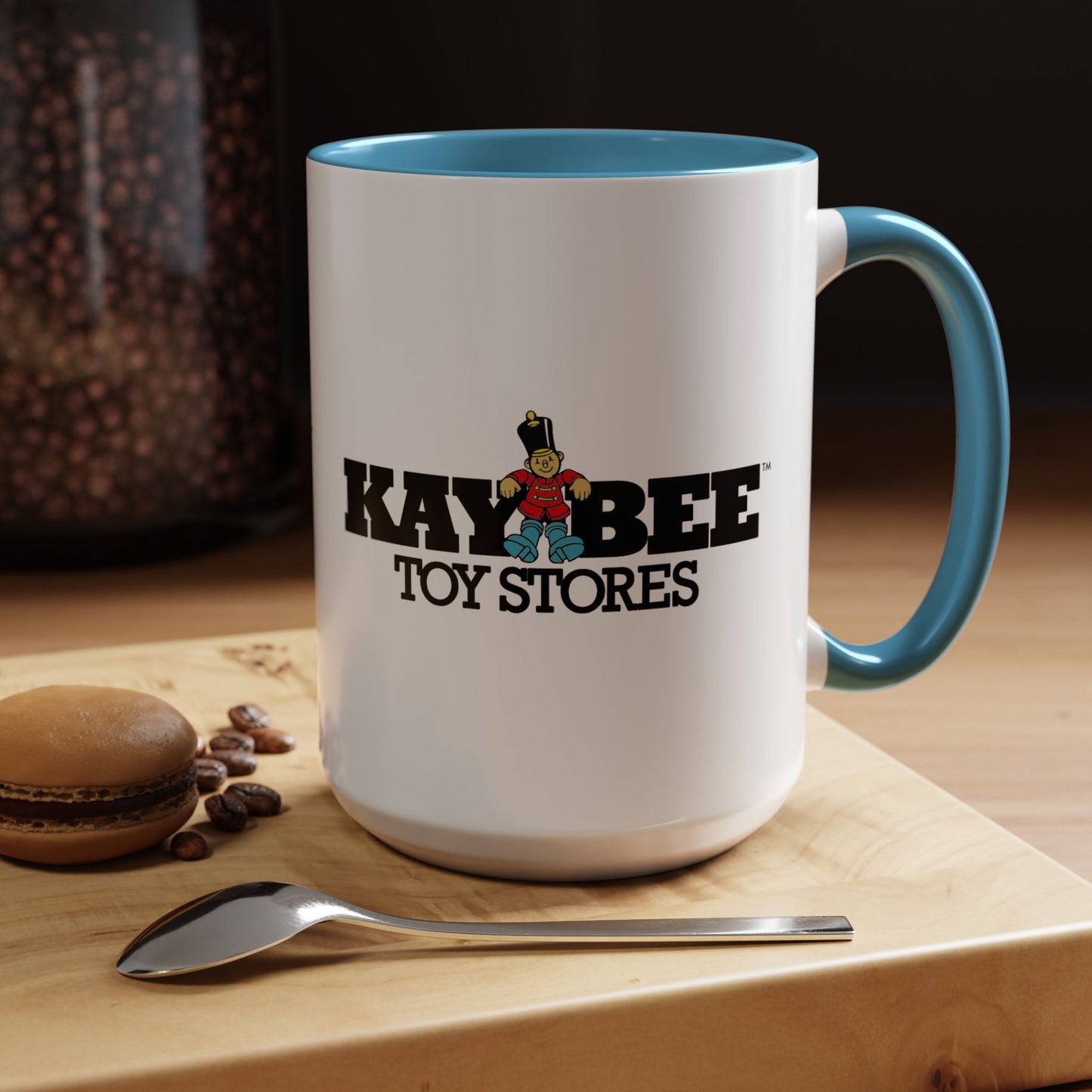 Coffee Mug, Kay Bee Toys® Logo, Gift for Toy Enthusiasts and 90s Kids, Vintage 1984-1997 Toy Soldier Logo Design