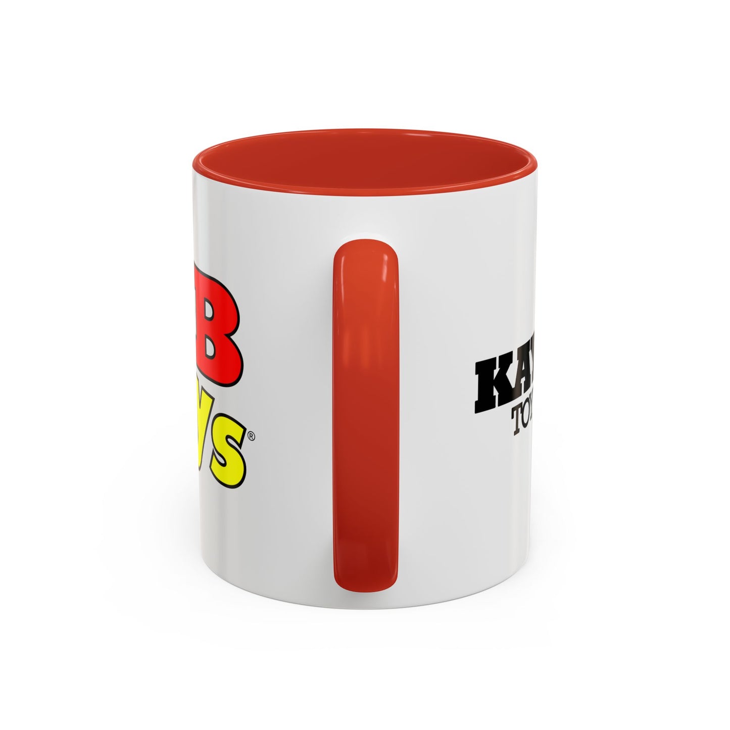 Coffee Mug, Dual Kay Bee Toys™ and KB Toys® Logos, Gift for Toy Enthusiasts and 90s Kids, Vintage 1984-1997 Toy Soldier Logo Design