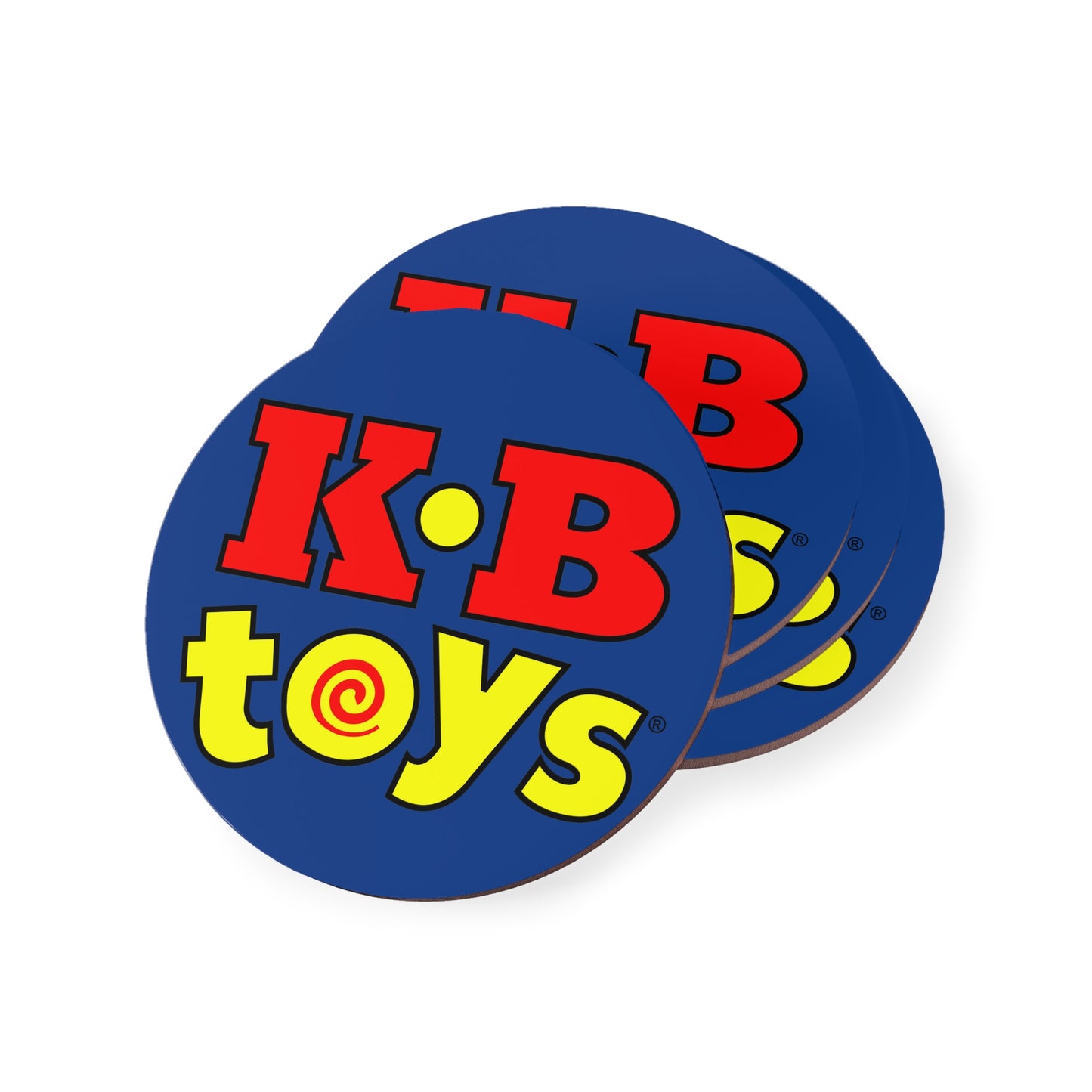 Coasters - KB Toys® Logo with Blue Background - Perfect Gift for Coffee-Lovers and Drink Enthusiasts