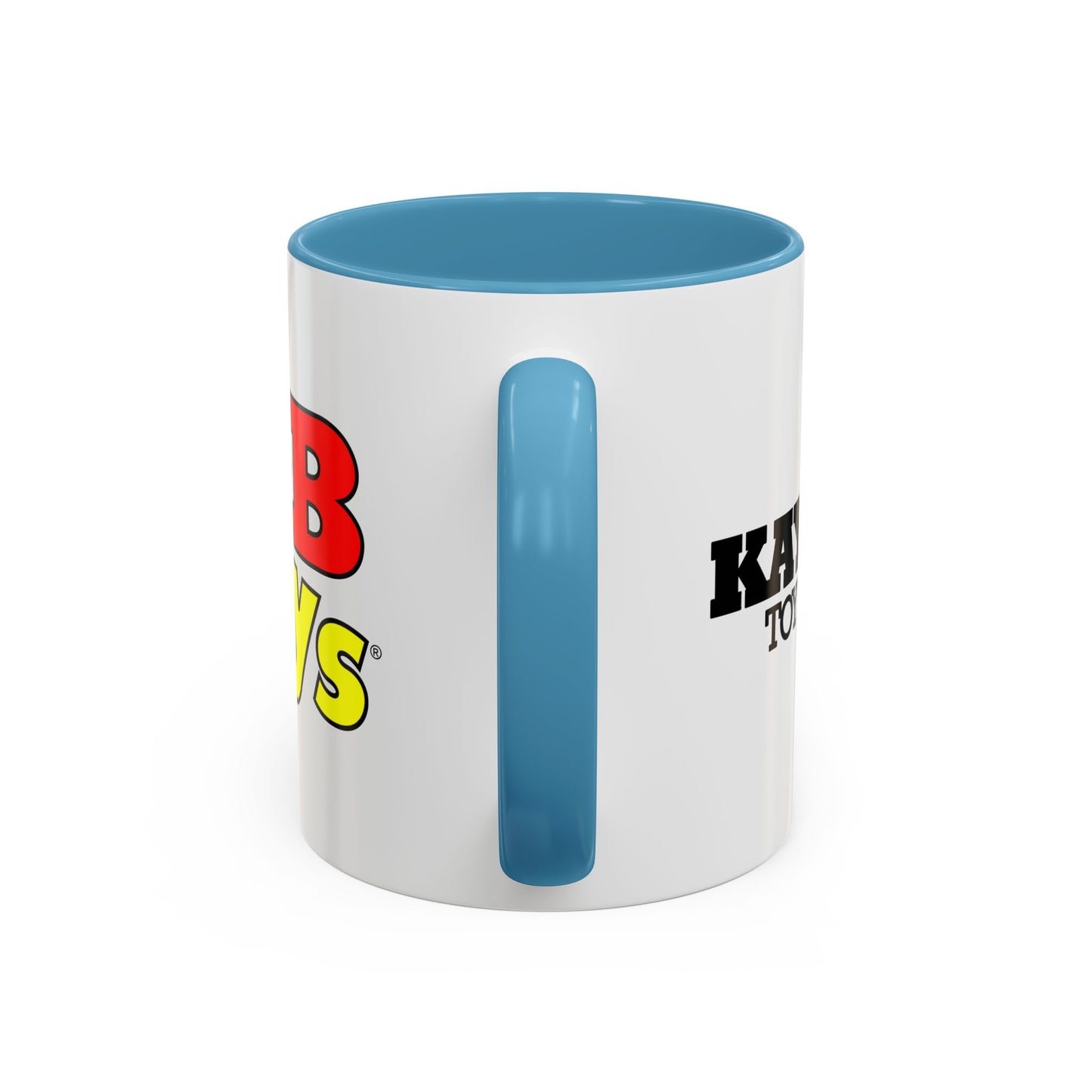 Coffee Mug, Dual Kay Bee Toys™ and KB Toys® Logos, Gift for Toy Enthusiasts and 90s Kids, Vintage 1984-1997 Toy Soldier Logo Design