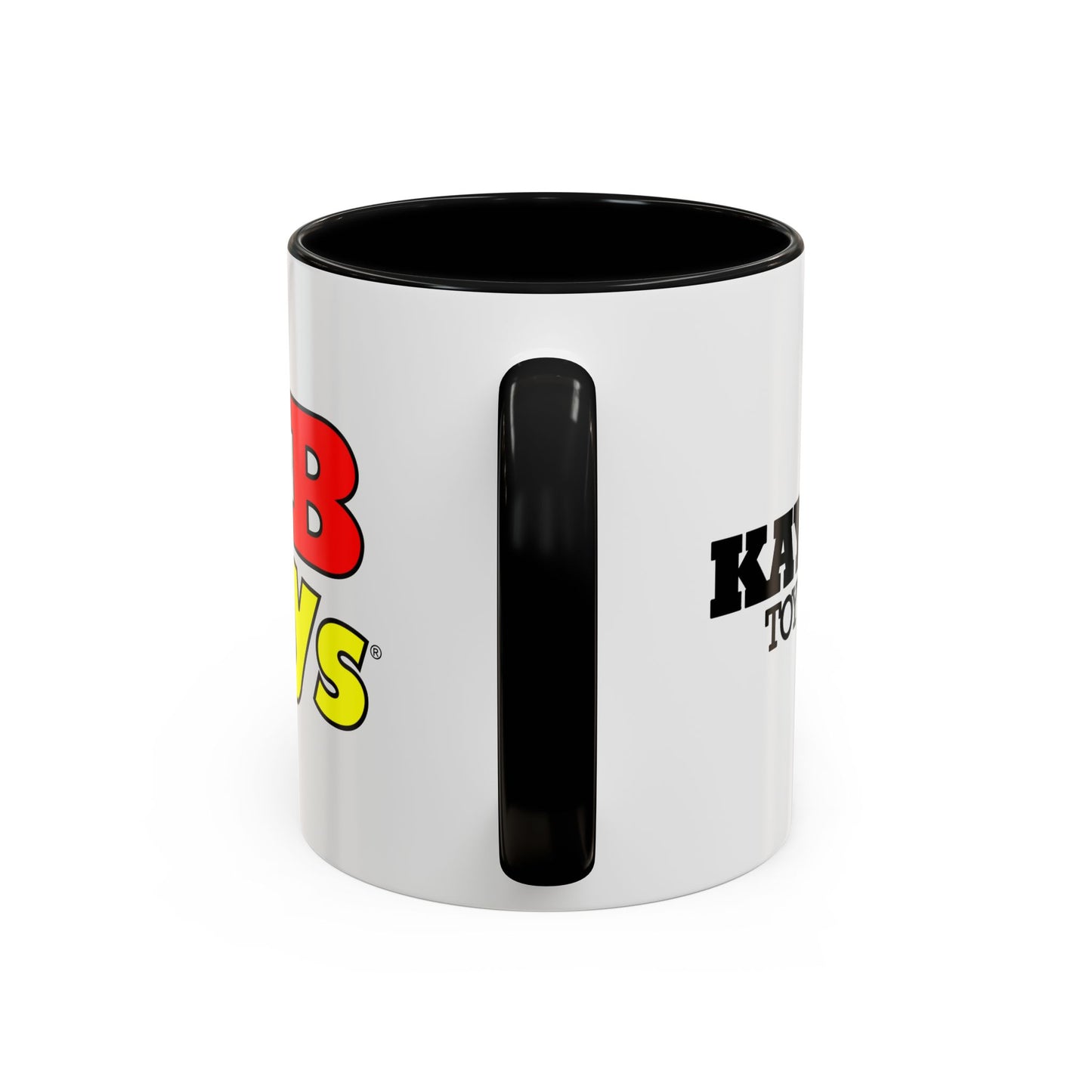 Coffee Mug, Dual Kay Bee Toys™ and KB Toys® Logos, Gift for Toy Enthusiasts and 90s Kids, Vintage 1984-1997 Toy Soldier Logo Design