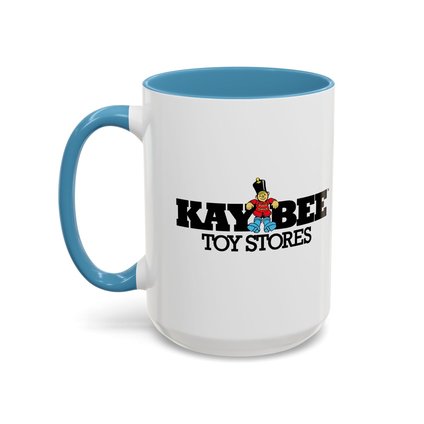 Coffee Mug, Dual Kay Bee Toys™ and KB Toys® Logos, Gift for Toy Enthusiasts and 90s Kids, Vintage 1984-1997 Toy Soldier Logo Design