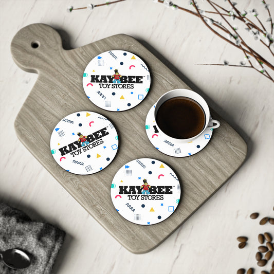 Coasters - Kay Bee Toys™ Logo Retro 80s Background - Perfect Gift for Coffee-Lovers and Drink Enthusiasts