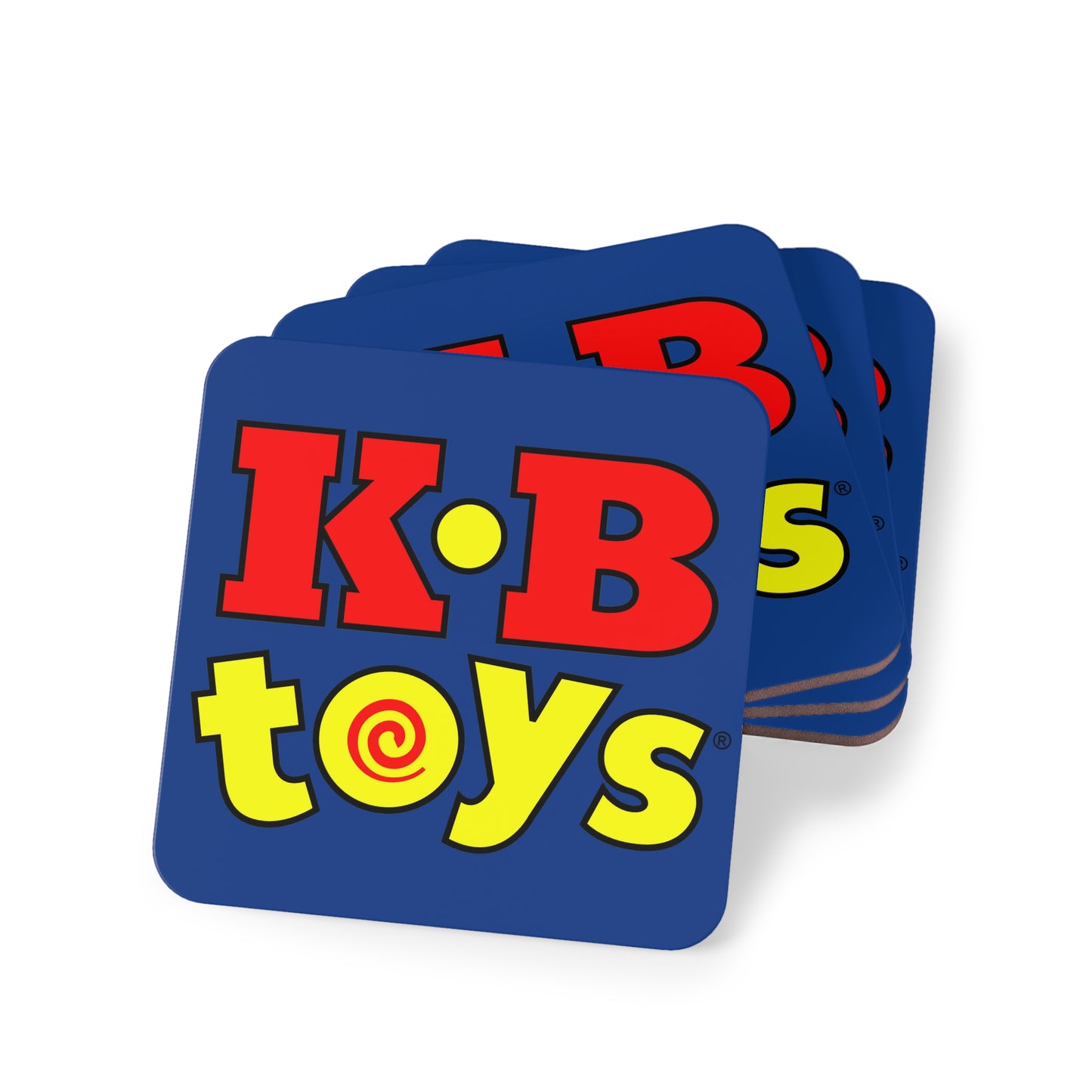 Coasters - KB Toys® Logo with Blue Background - Perfect Gift for Coffee-Lovers and Drink Enthusiasts