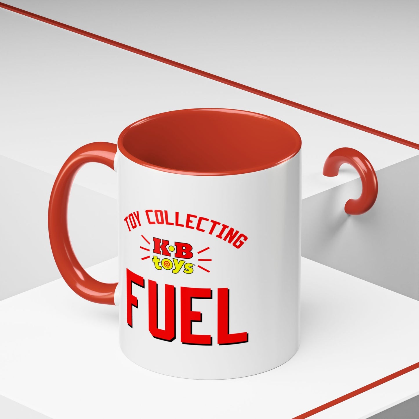 Coffee Mug, Toy Collecting Fuel with KB Toys® Logo, Gift for Toy Enthusiasts and 90s Kids