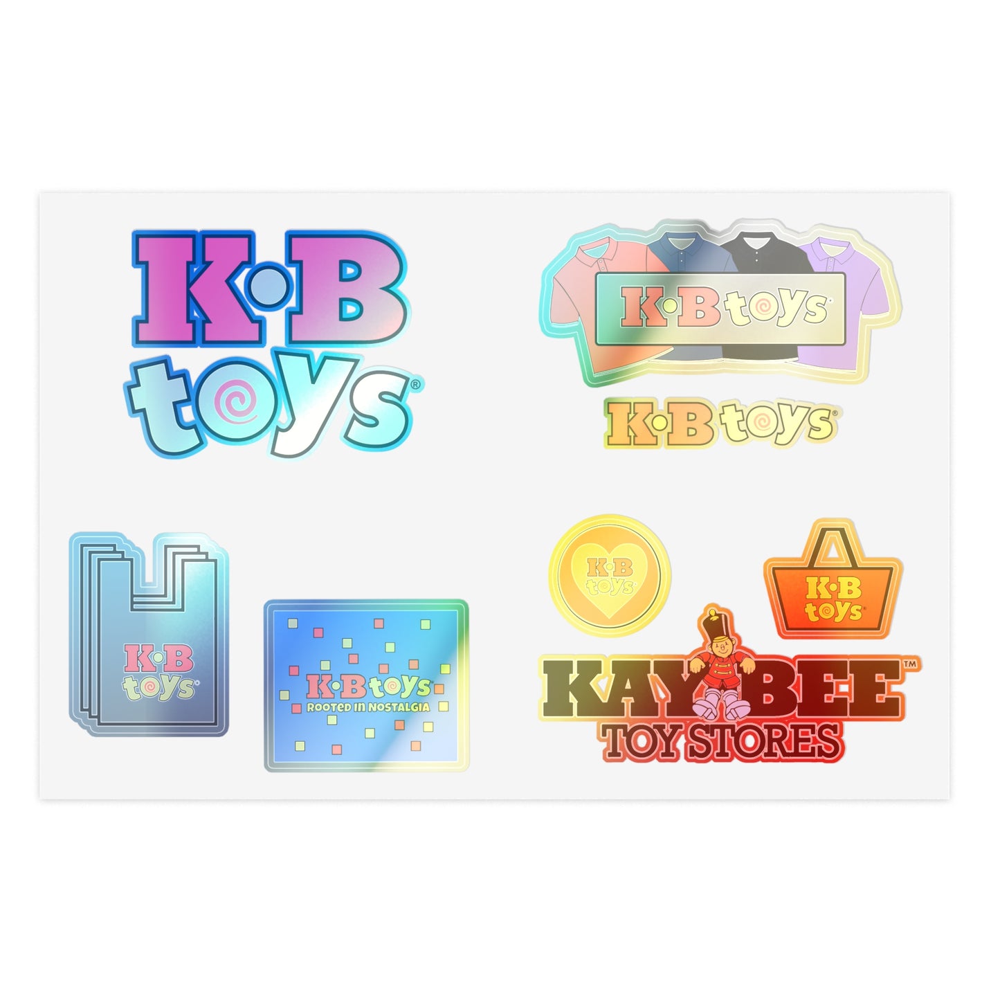 Sticker Sheets - Retro KB Toys® and Kay Bee Toys™ Logo Designs