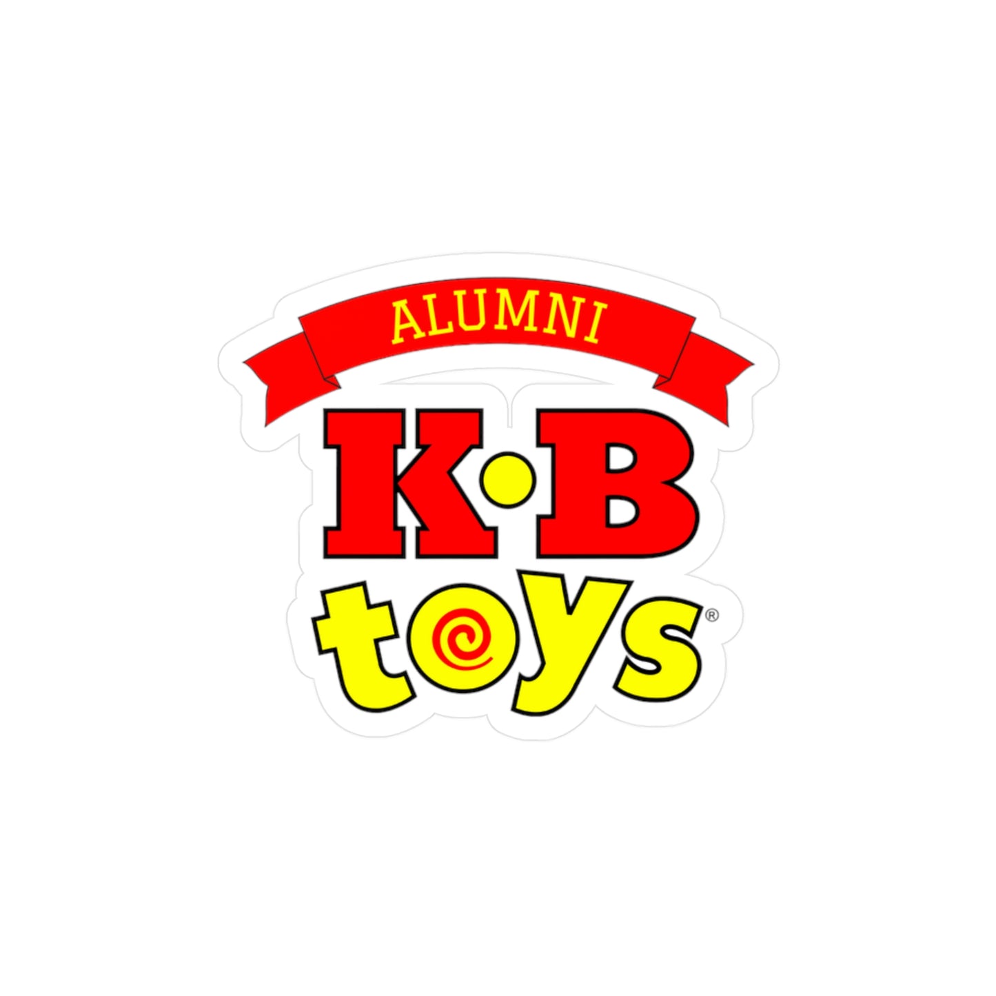 Kiss-Cut Vinyl Decals - KB Toys® Alumni Logo - Great for Bottles, Mugs, Laptops