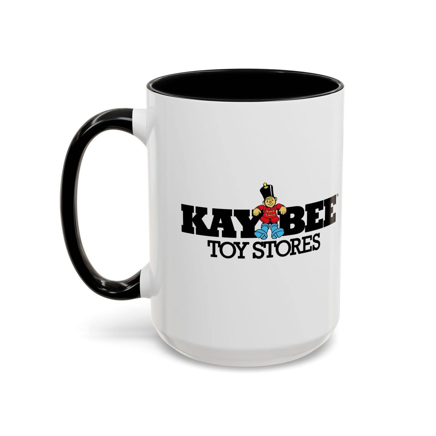 Coffee Mug, Dual Kay Bee Toys™ and KB Toys® Logos, Gift for Toy Enthusiasts and 90s Kids, Vintage 1984-1997 Toy Soldier Logo Design