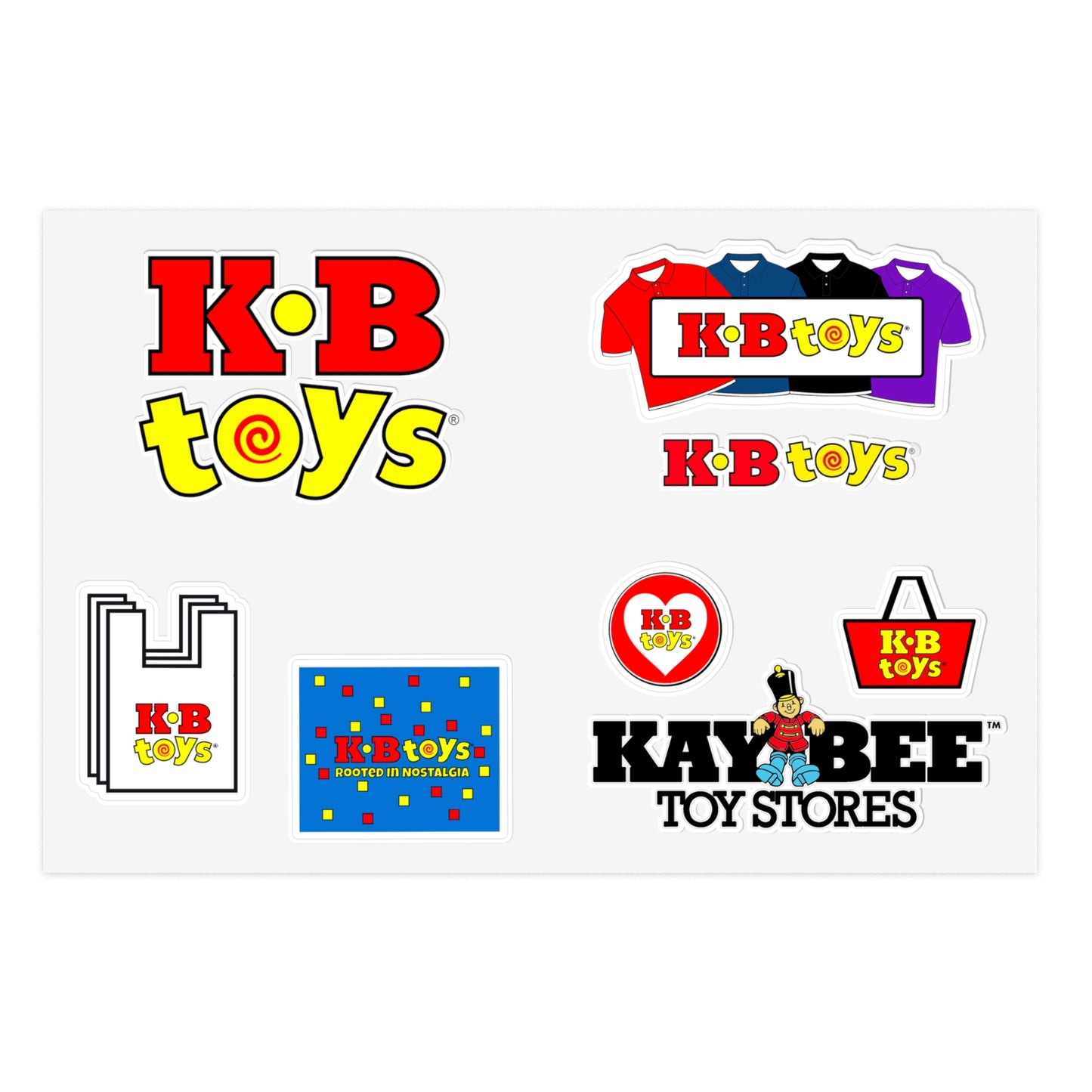 Sticker Sheets - Retro KB Toys® and Kay Bee Toys™ Logo Designs