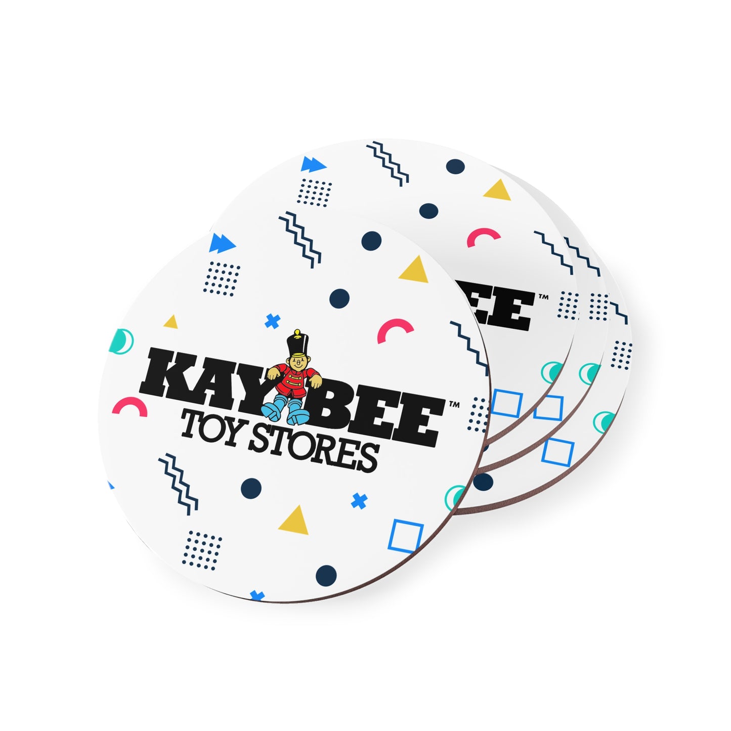 Coasters - Kay Bee Toys™ Logo Retro 80s Background - Perfect Gift for Coffee-Lovers and Drink Enthusiasts