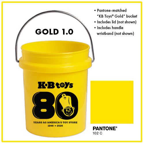 SUBSTACK FREE SUBSCRIBERS PRESALE | KB Toys® Gold 1.0 Anniversary Collector Bucket – Official 2026 80th Anniversary Release