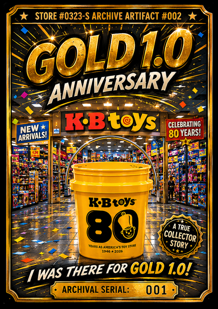 PRE-SALE BEGINS SOON | KB Toys® Gold 1.0 Anniversary Trading Card – Official 2026 Collector Release